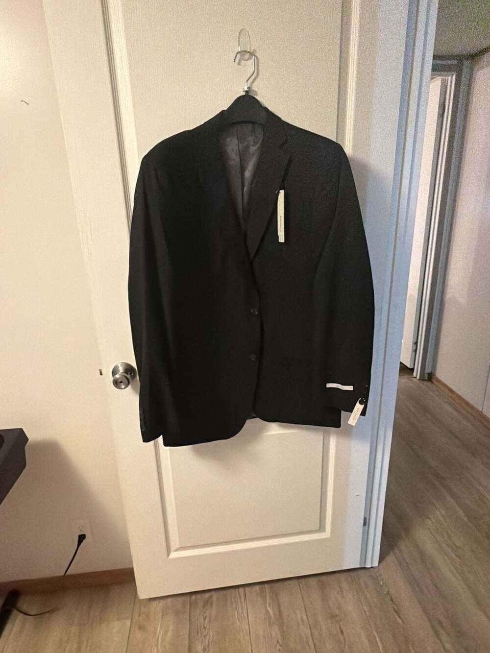 Perry Ellis Portfolio Men's Black Shadow Cord Slim Fit Suit Jacket Blazer Sz 43L